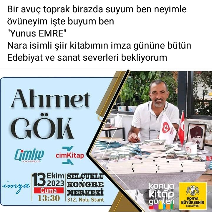 Şair Ahmet Gök, Kitabını İmzalayacak