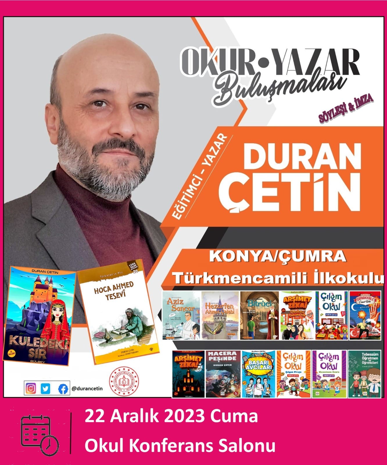 Duran Çetin, Öğrencilerle Buluşacak