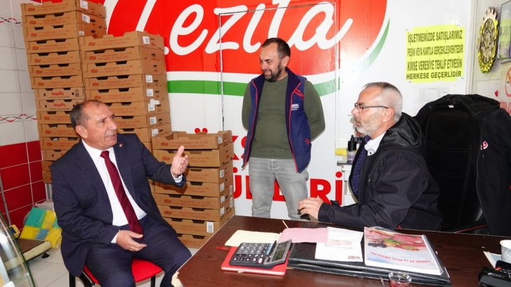 BAŞKAN AYDIN ÇARŞI ESNAFINI ZİYARET ETTİ